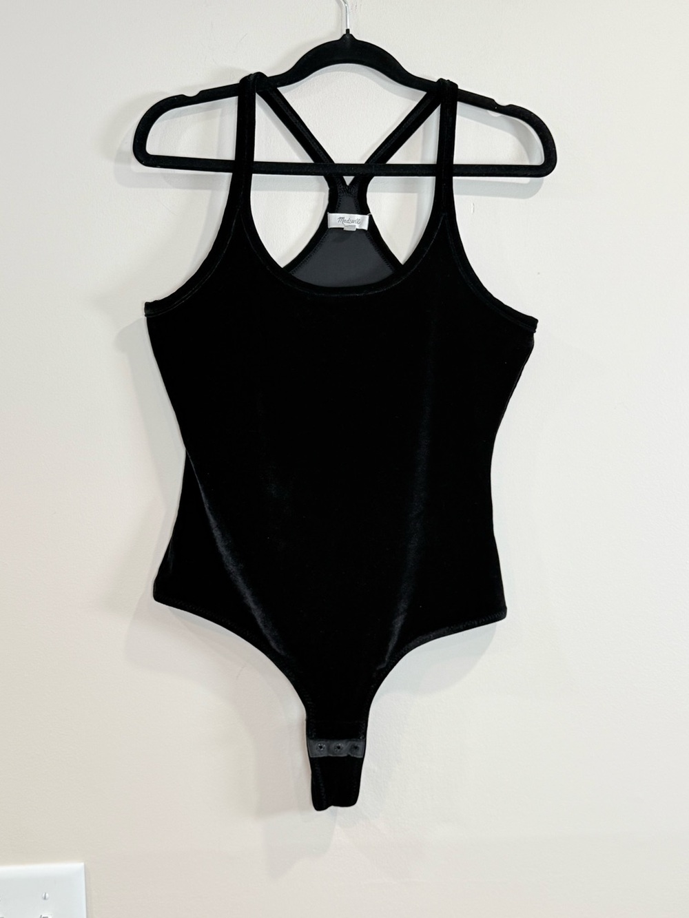 🔥NWOT Madewell Velvet Black One-Piece Bodysuit - Classic Tank Style Size S 🔥